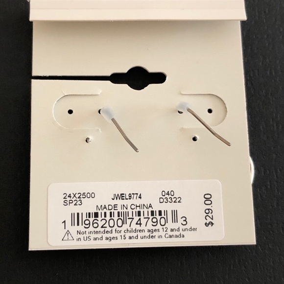 Lucky Brand Silver Tone & Lucite Heart With Dried Flowers Drop Earrings NWT - Picture 10 of 11